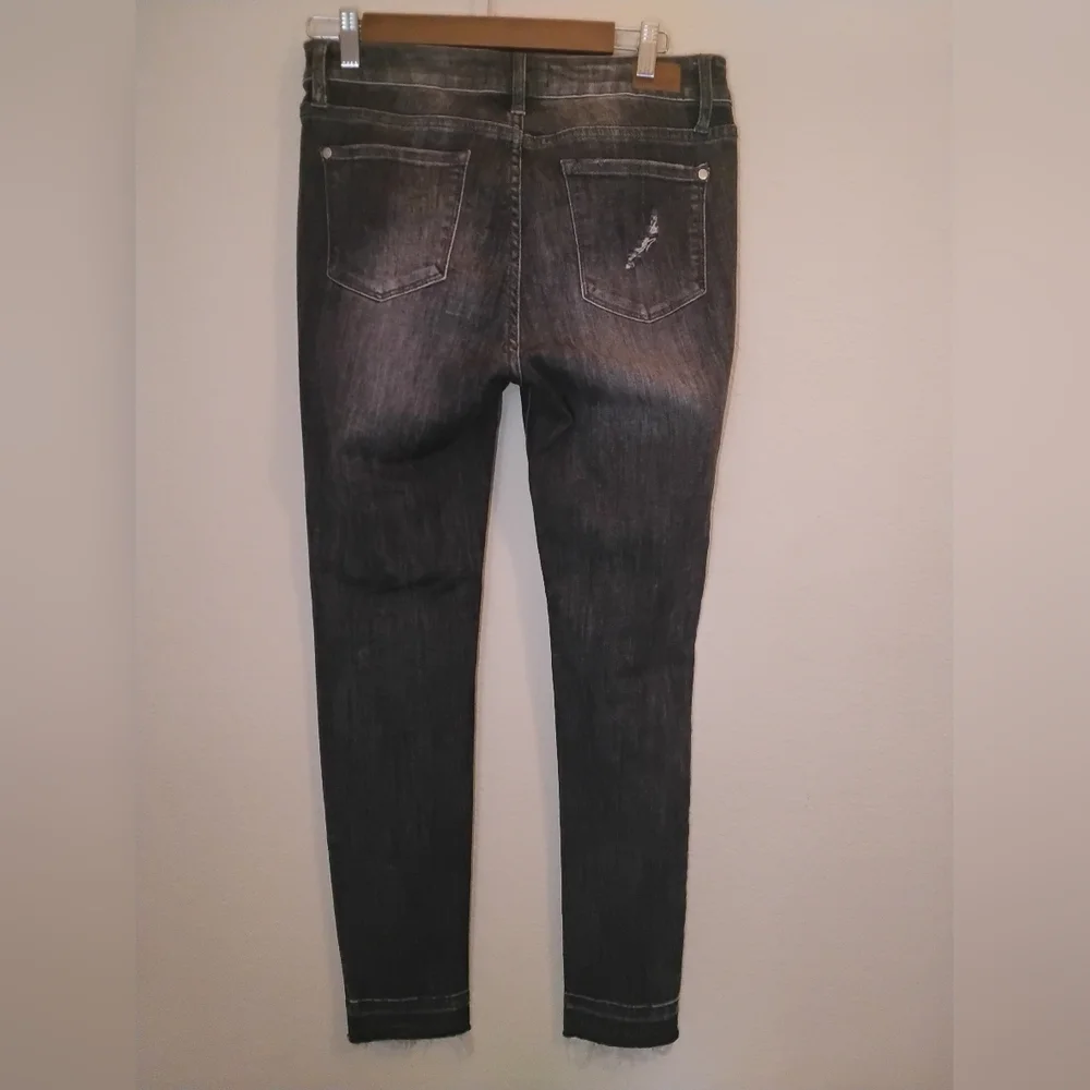 Judy Blue Womens Jeans Size 9/29 Black Distressed‎ Skinny Grunge Style Denim